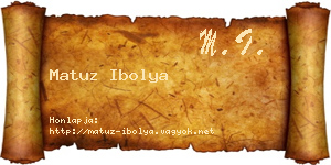 Matuz Ibolya névjegykártya